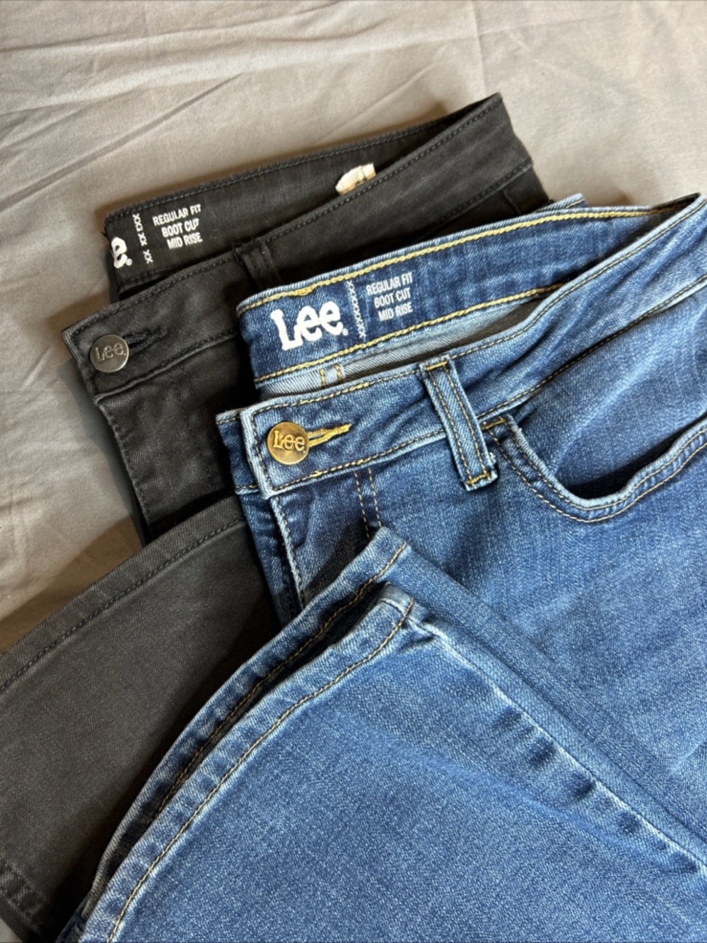 Lee Regular Fit Boot Cut Womens Jeans Lot Of‎ 2 Size 14P Dark And Regular Wash